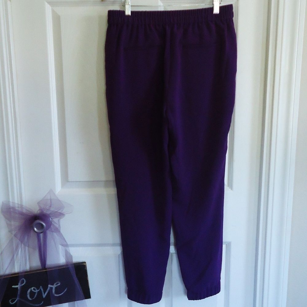 NWOT J. CREW SZ 4 GRAPE PURPLE JOGGERS HAREM PANTS - Picture 7 of 8